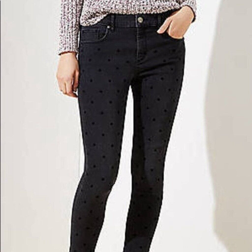 LOFT Modern Skinny Polka Dot Jeans Size 26 - Picture 12 of 12